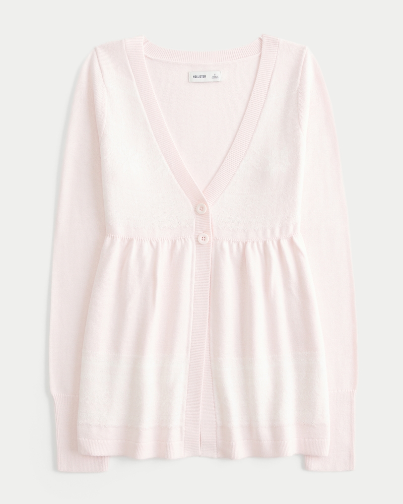 långärmad böljande babydoll-kofta