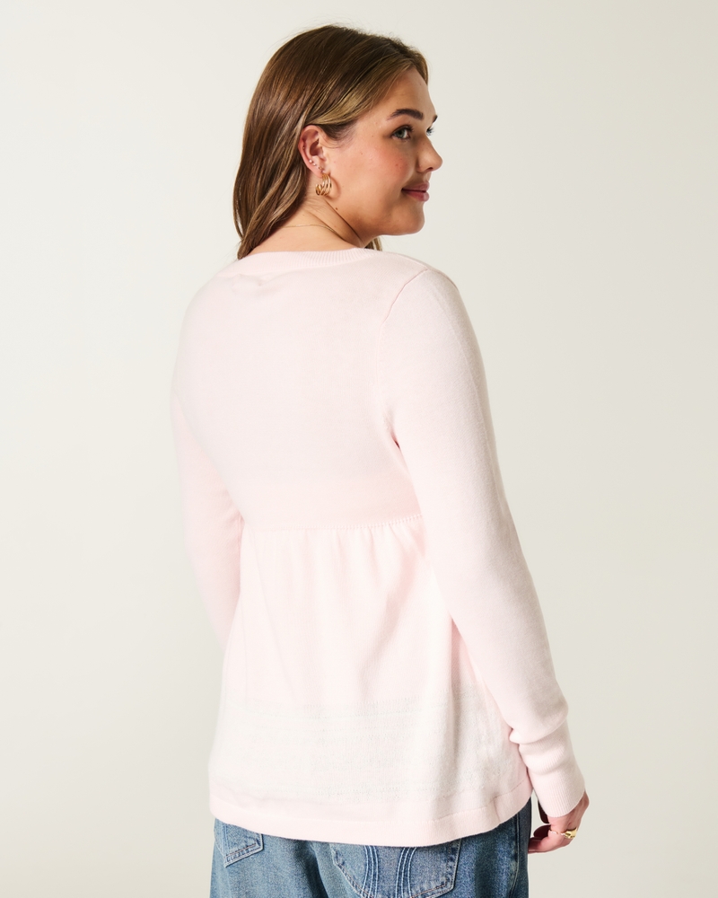 långärmad böljande babydoll-kofta