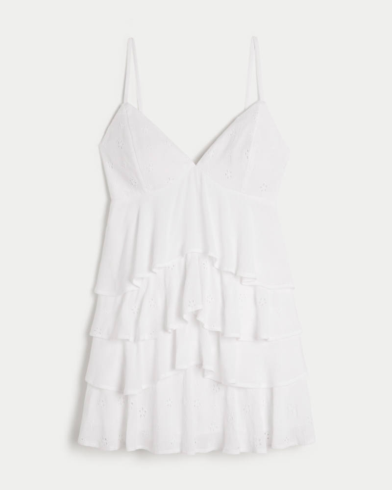 v-ringad volangklänning i babydoll-modell