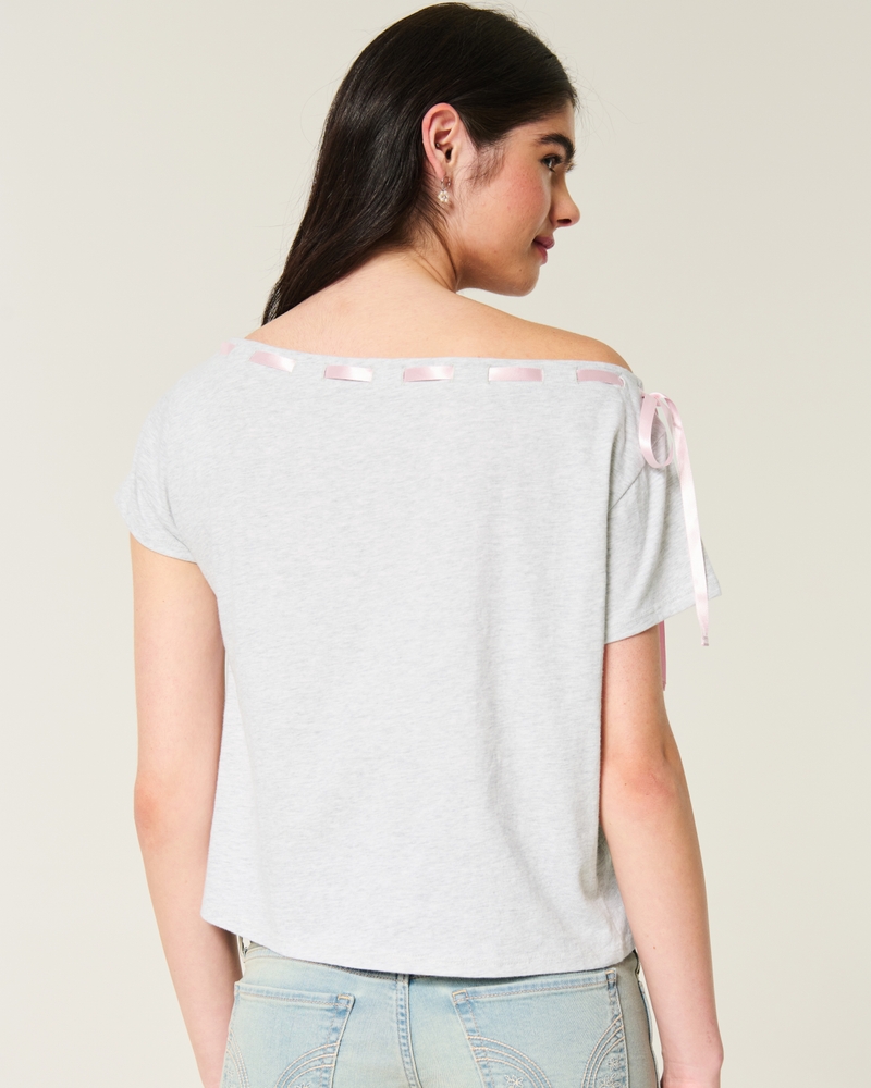 vid t-shirt med bara axlar och knytband framtill