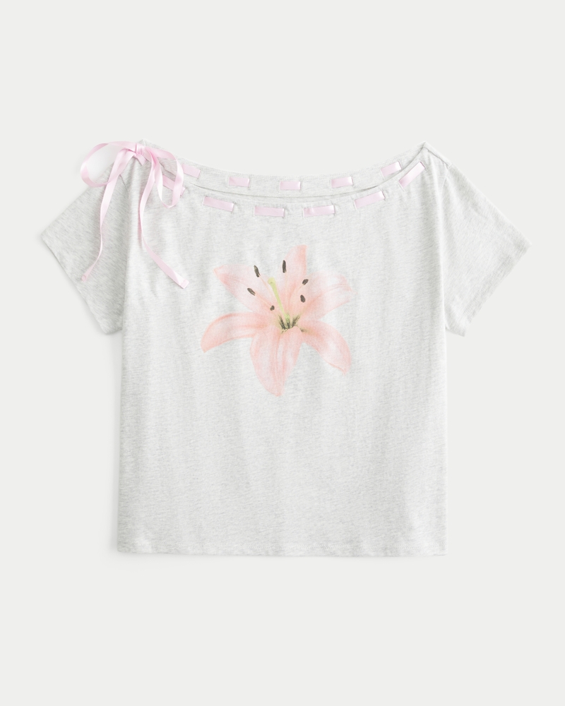 vid t-shirt med bara axlar och knytband framtill