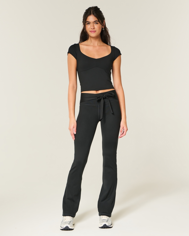 gilly hicks active recharge bootcut-leggings med snörning