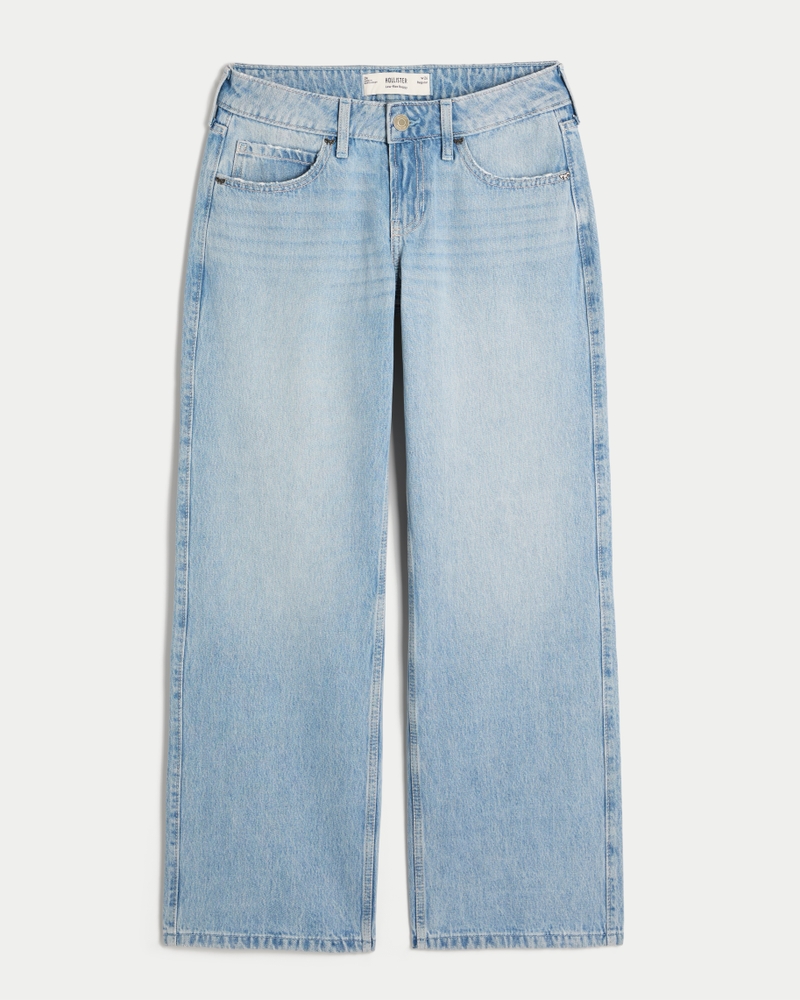 låg midja mellantvättade mönstrade patchwork-jeans extra vida och lösa jeans