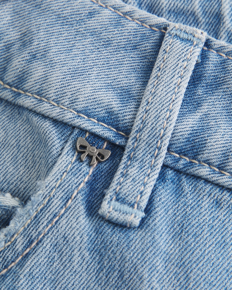 låg midja mellantvättade mönstrade patchwork-jeans extra vida och lösa jeans