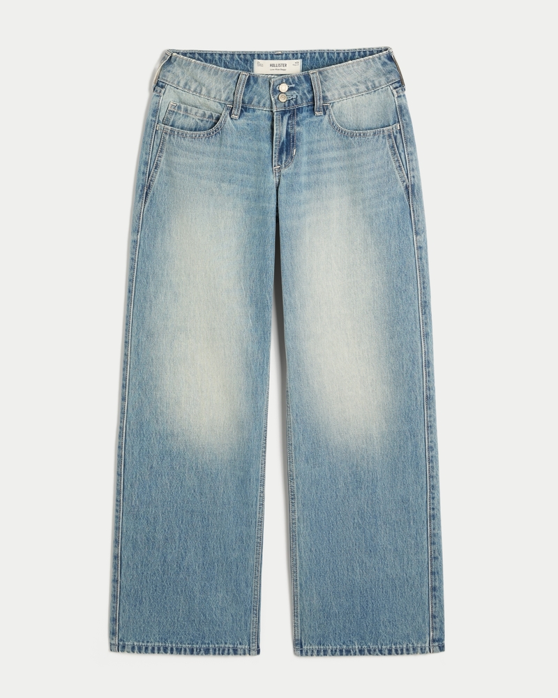 låg midja y2k-jeans med djuptvätt