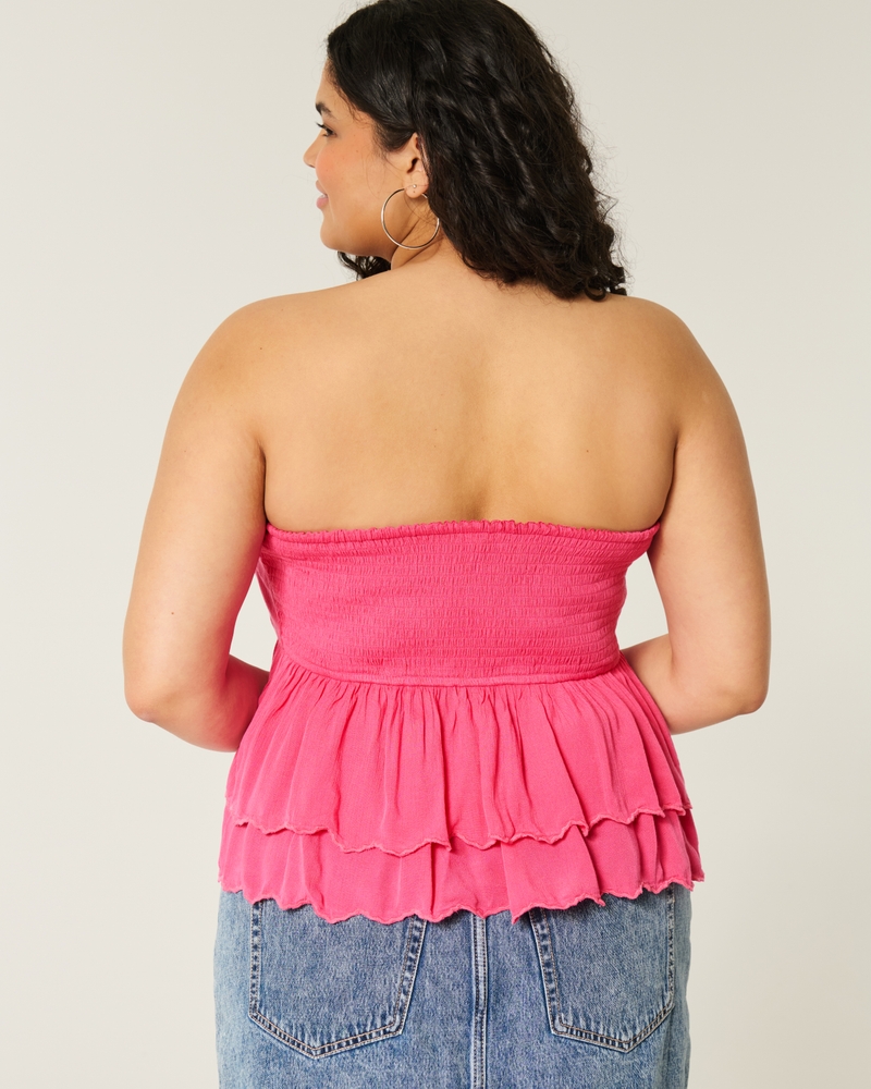 flerskiktad babydoll-topp med halterneck