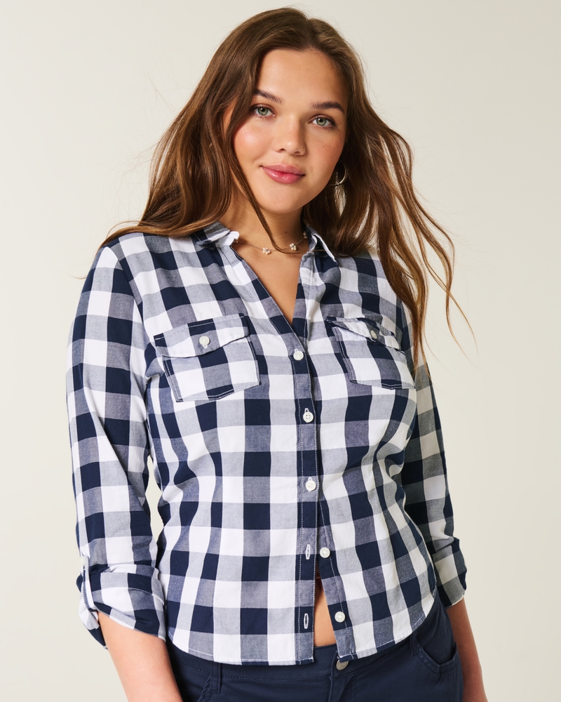 mönstrade skjortor med knappar