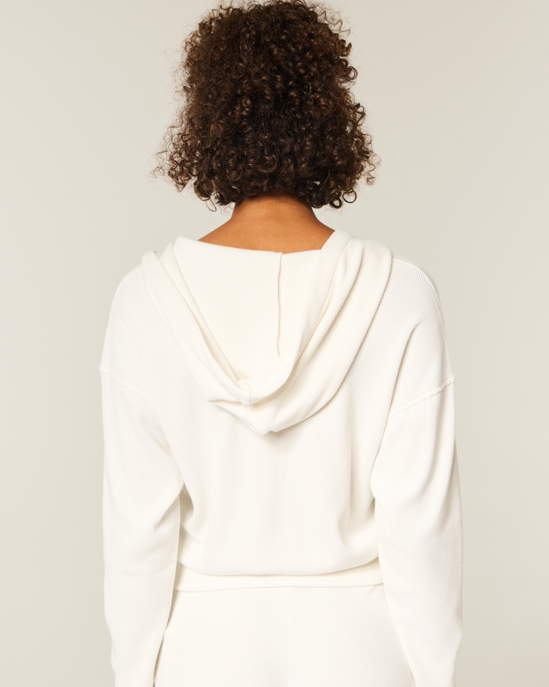 gilly hicks always comfortable waffle stickad zip-up hoodie