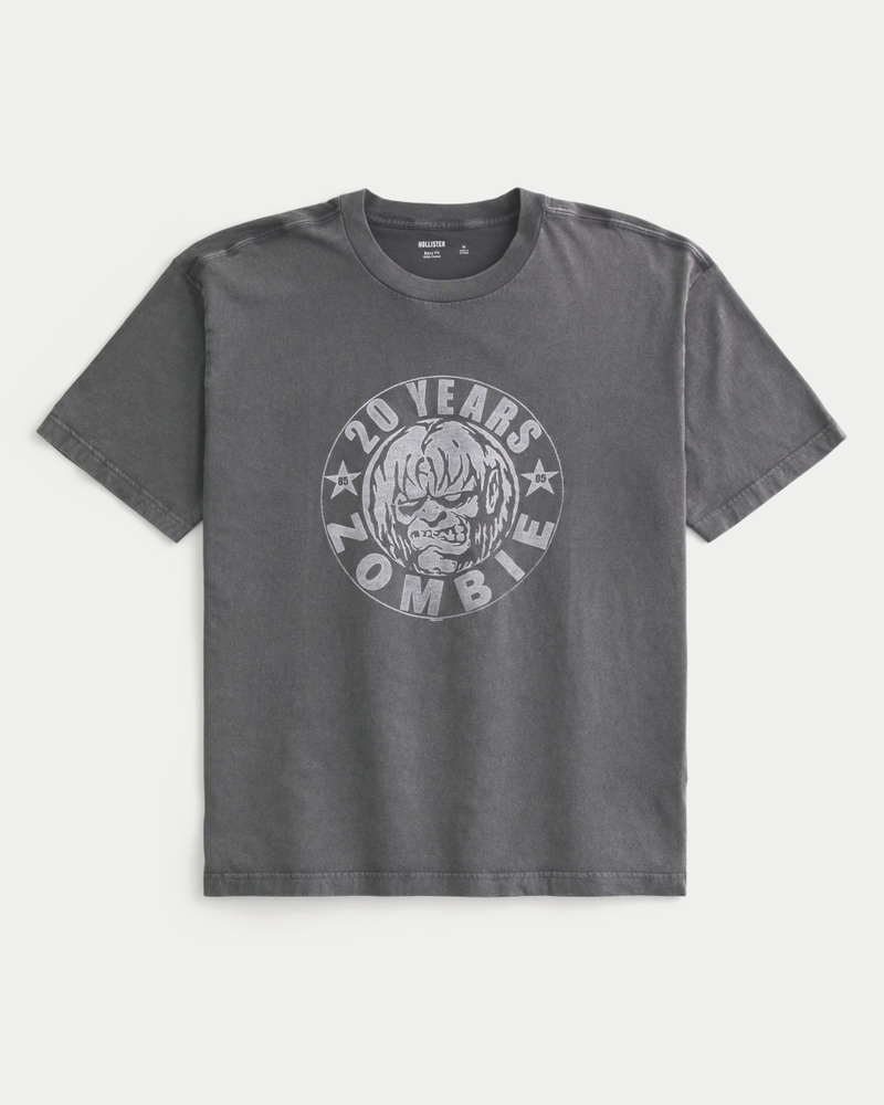 t-shirt med fyrkantig passform och grafisk rob zombie-tryck