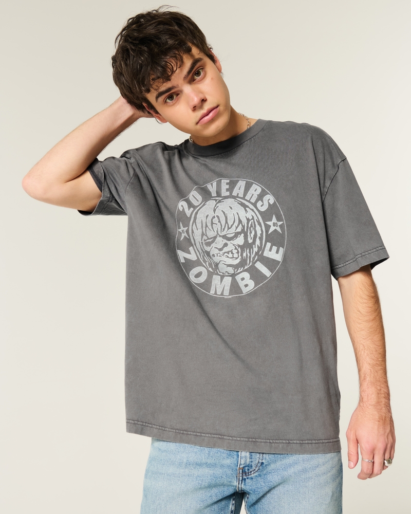 t-shirt med fyrkantig passform och grafisk rob zombie-tryck