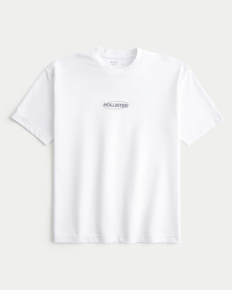 cool 5-rutig t-shirt med logotyp