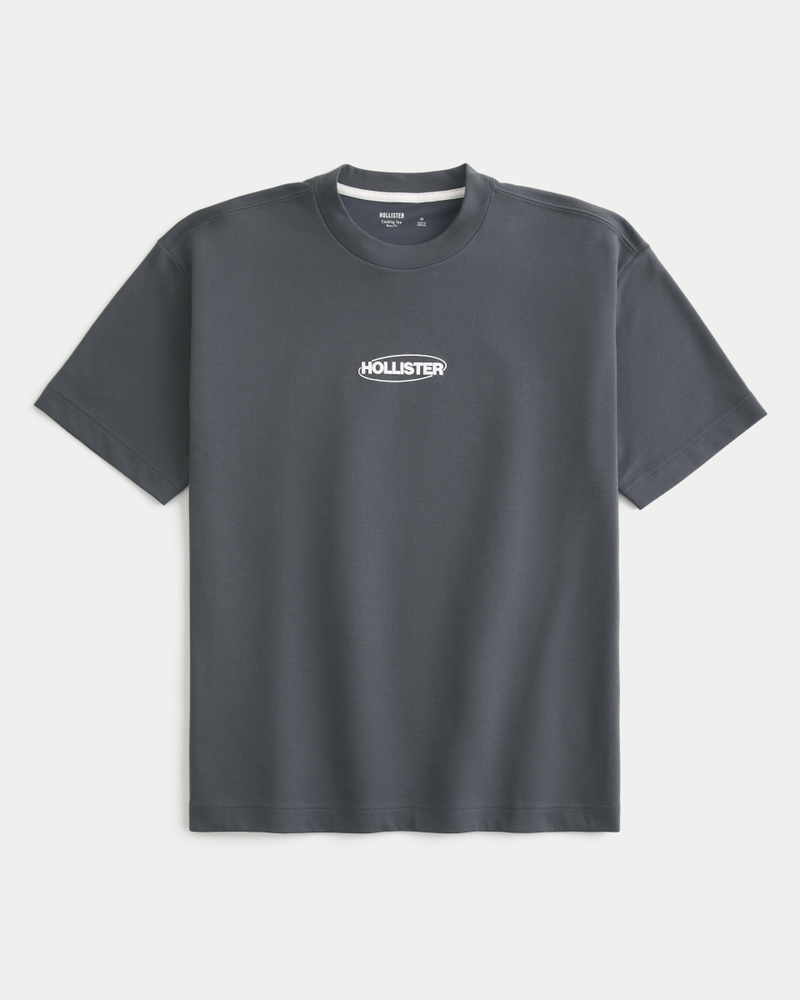 cool 5-rutig t-shirt med logotyp
