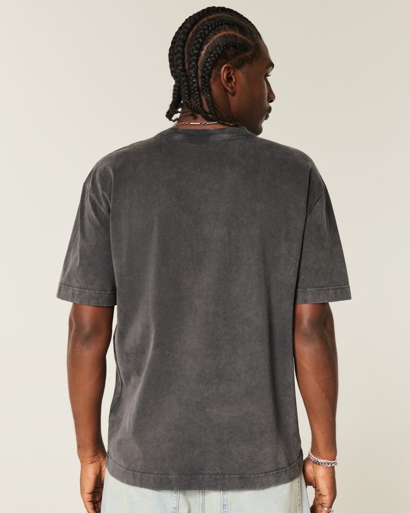 fyrkantig kraftig t-shirt med costa rica-tryck