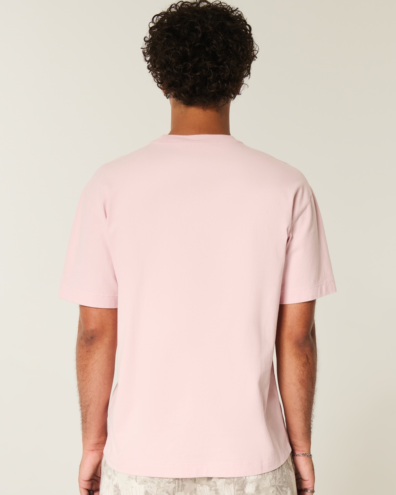 fyrkantig kraftig t-shirt med costa rica-tryck