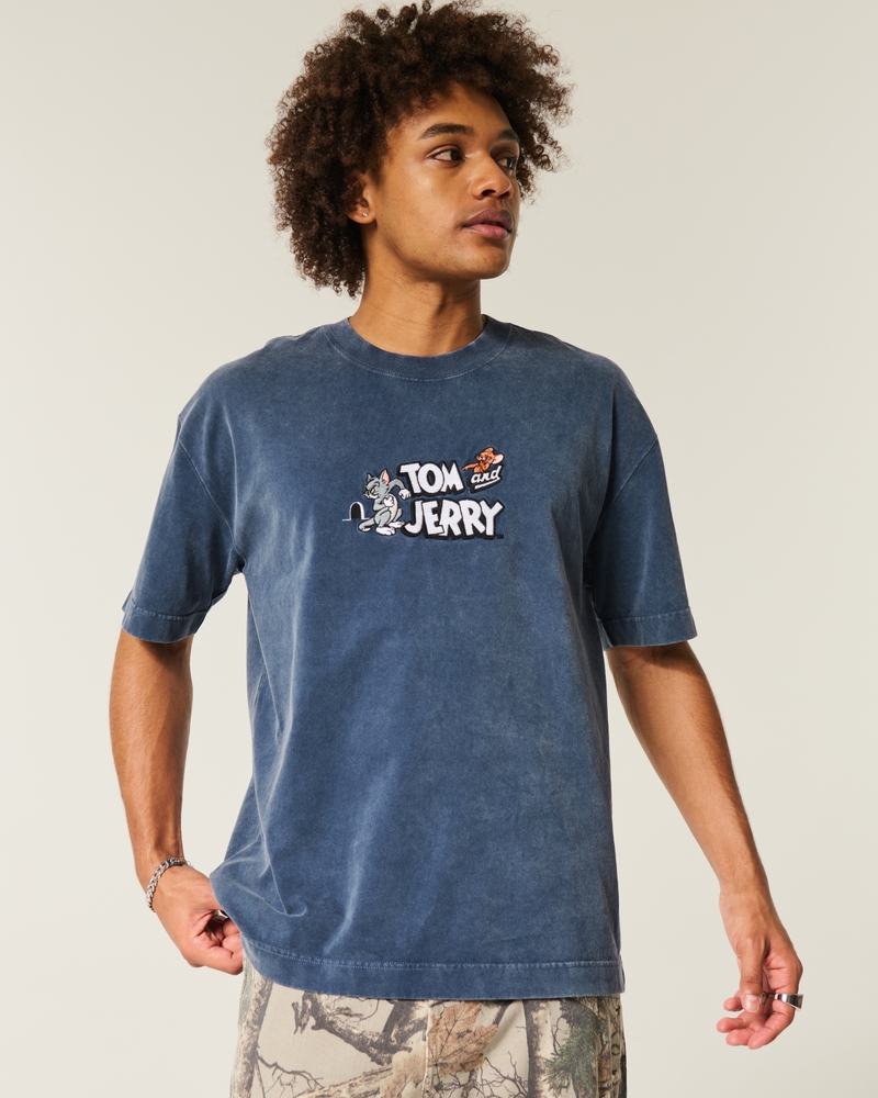 löst sittande kraftig t-shirt med svampbob fyrkant-tryck