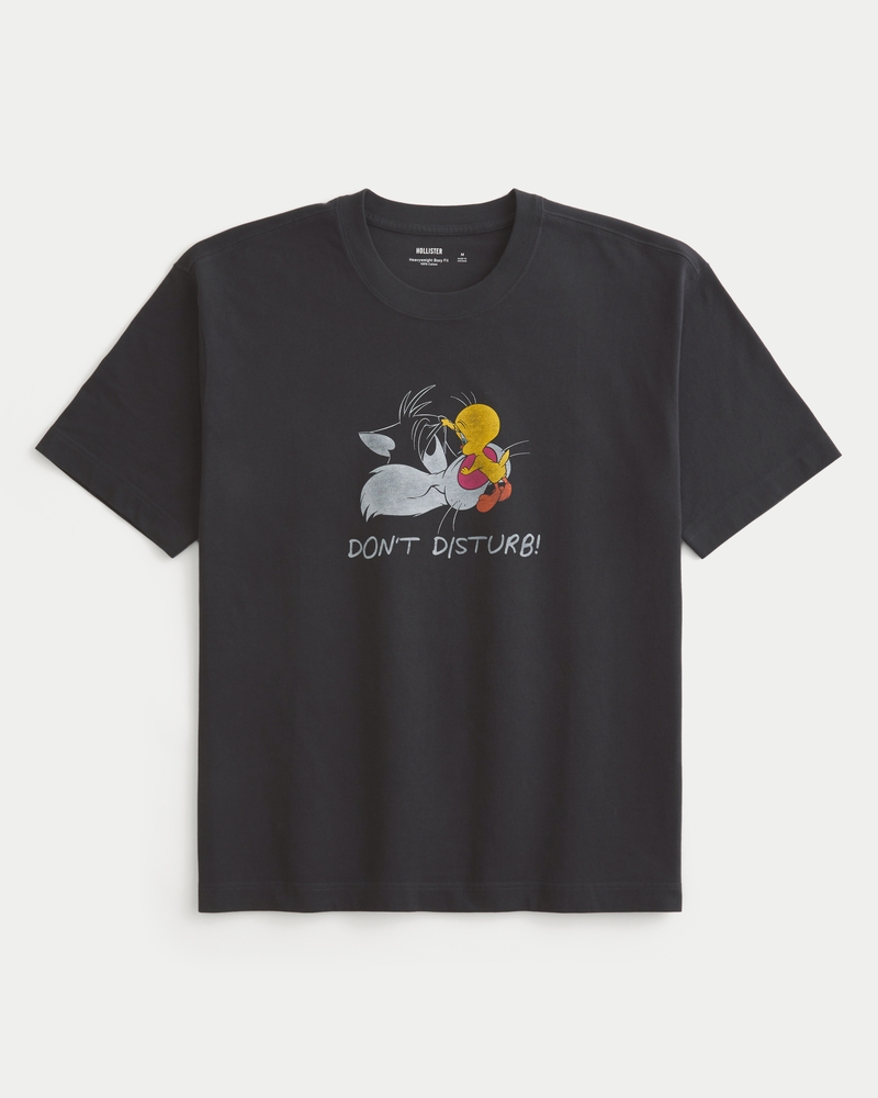 löst sittande kraftig t-shirt med svampbob fyrkant-tryck