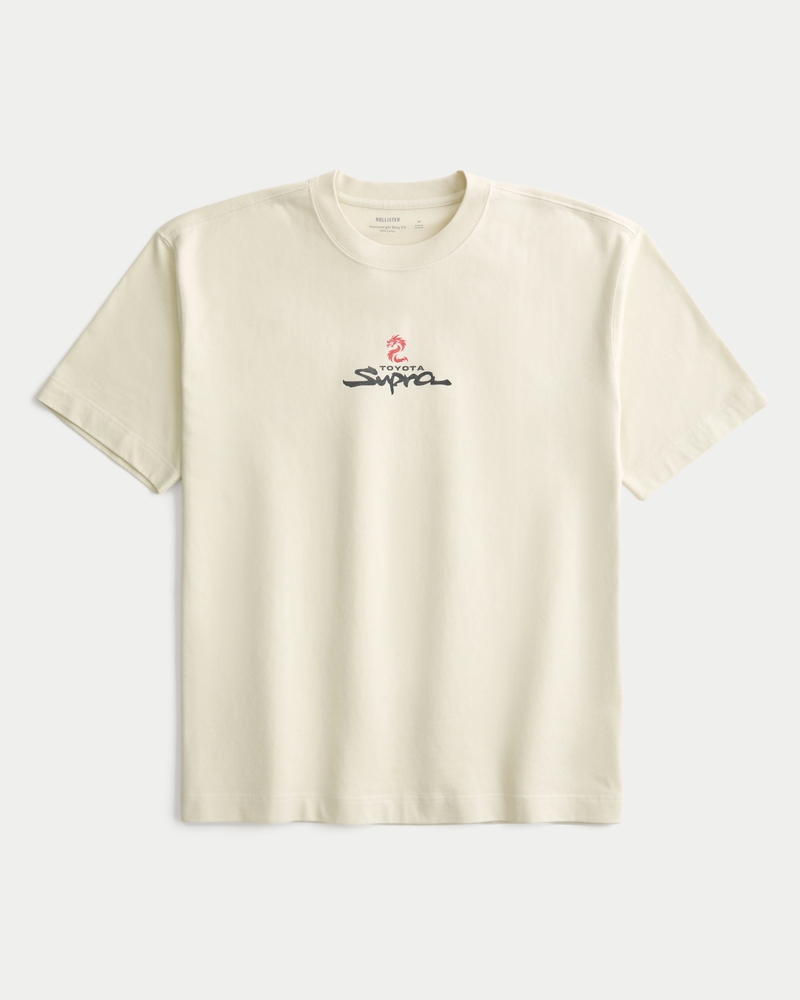 fyrkantig grov t-shirt med toyota supra-tryck