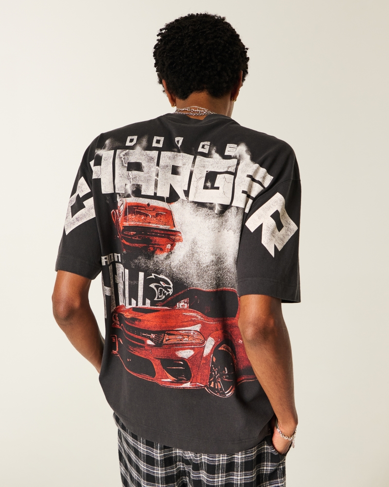 fyrkantig grov t-shirt med toyota supra-tryck