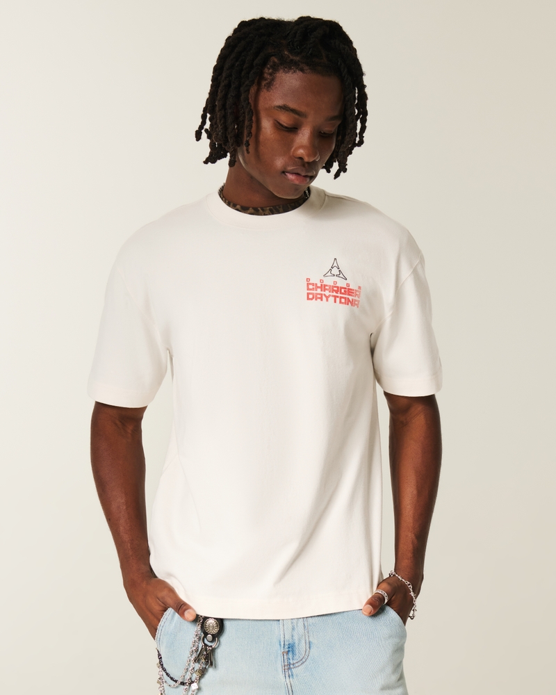 fyrkantig grov t-shirt med toyota supra-tryck