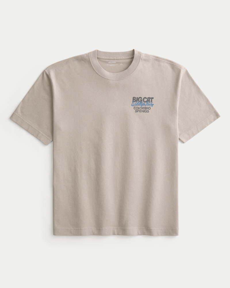 löst sittande kraftig t-shirt med forest hills-motiv och frog jam-motiv