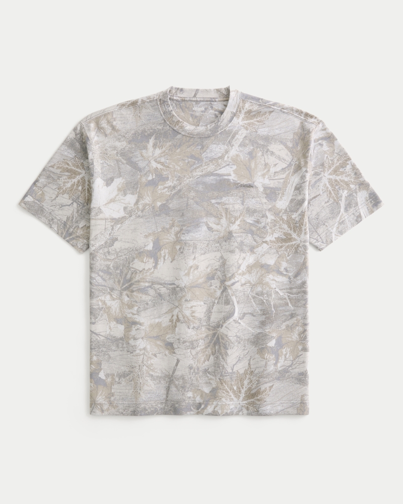 t-shirt med rund halsringning och logotyp i kraftig minimodell med fyrkantig passform