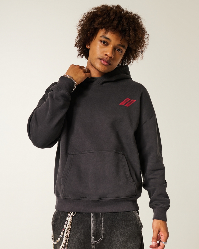 dodge viper mönster fyrkantig passform zip-up hoodie