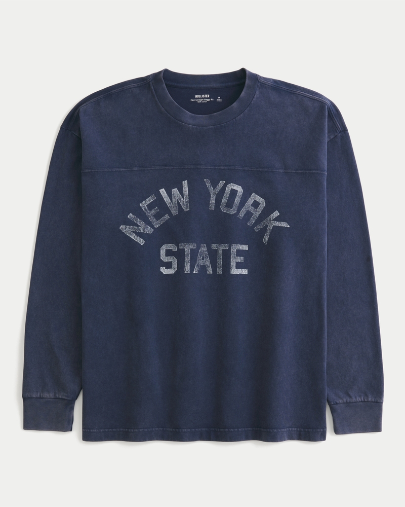 fyrkantig kraftig långärmad t-shirt med grafik storlek 22.