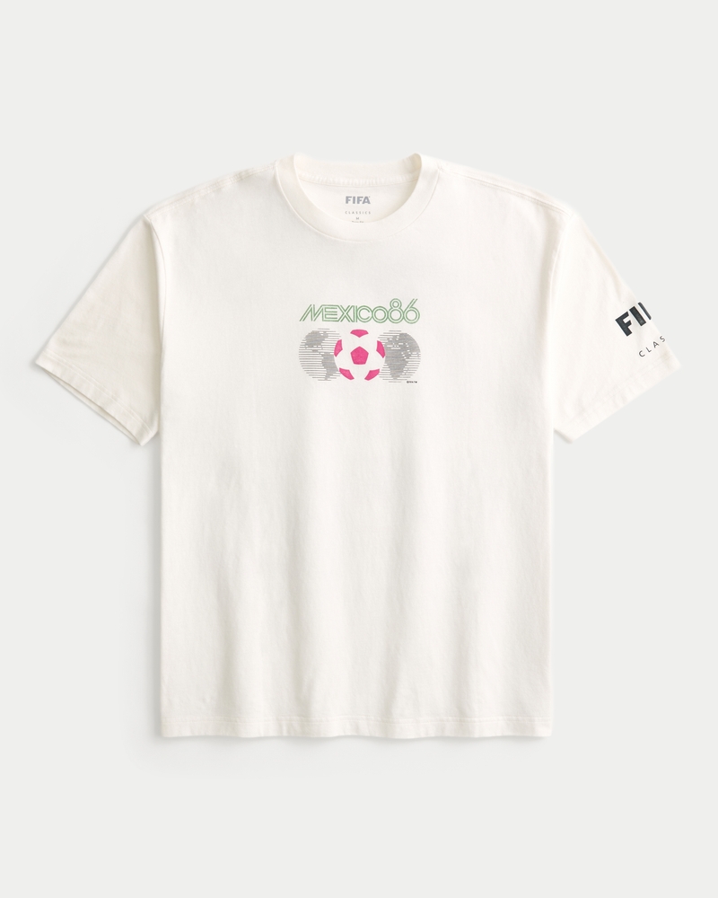 italiensk vm-t-shirt med fyrkantigt snitt och kraftigt tryck