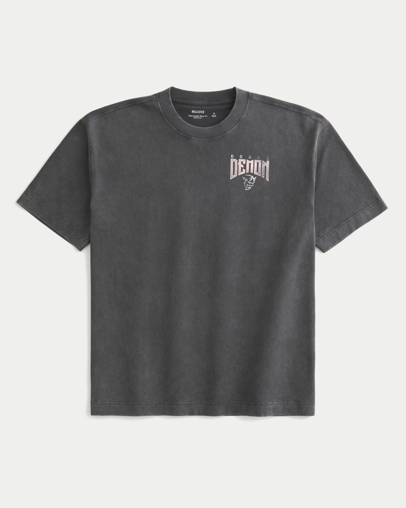 t-shirt med fyrkantig passform och kraftig dodge demon-tryck