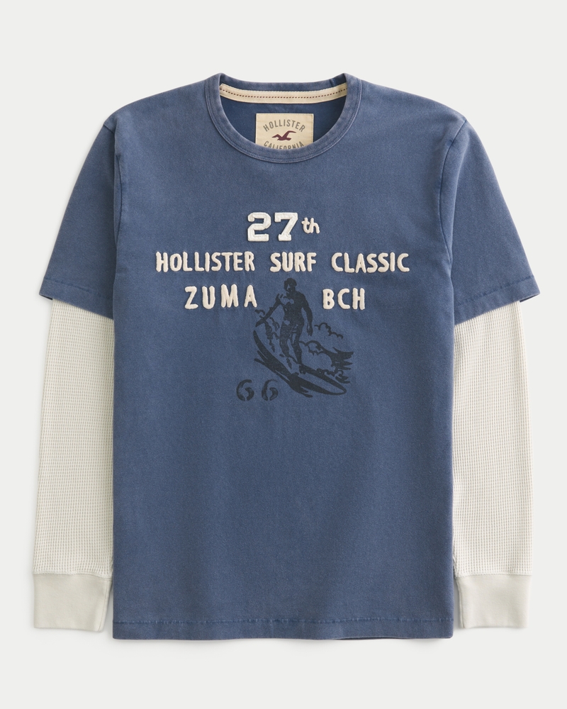 långärmad t-shirt med wolfs head-motiv och logotyp