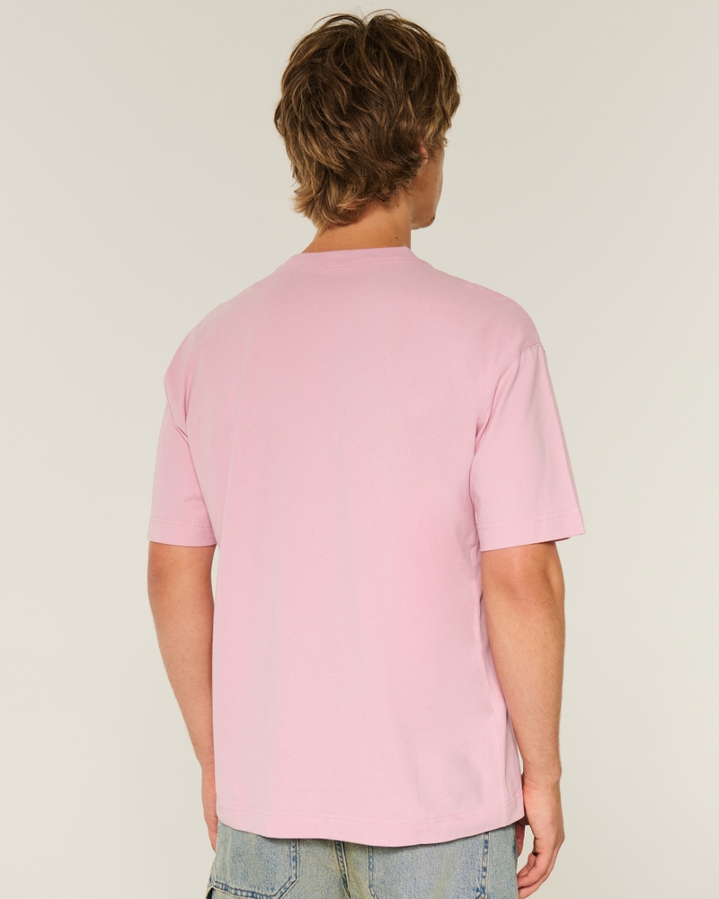 t-shirt med rund hals och fyrkantig passform i kraftig tvättad bomull