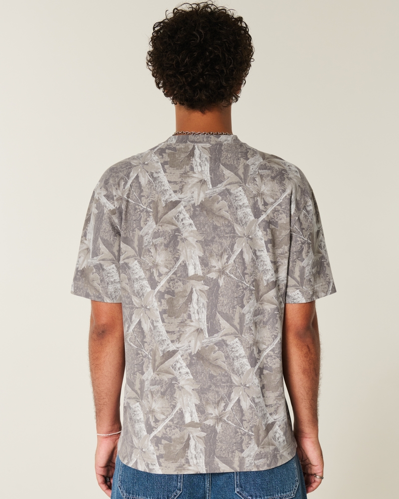 t-shirt med rund hals och fyrkantig passform i kraftig tvättad bomull