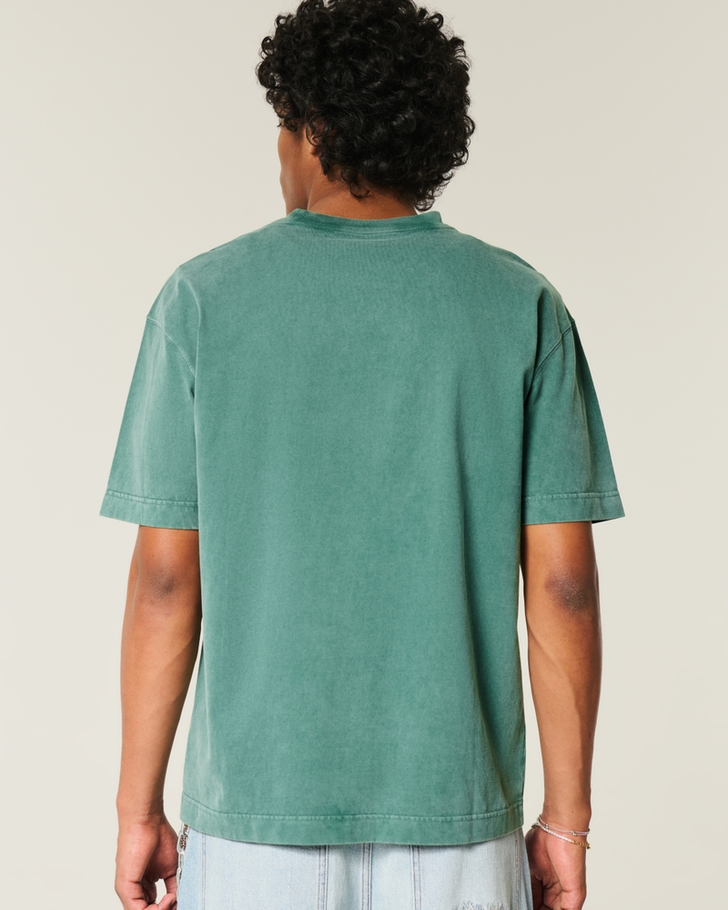 löst sittande grov t-shirt med rund halsringning och färgstänkeffekt