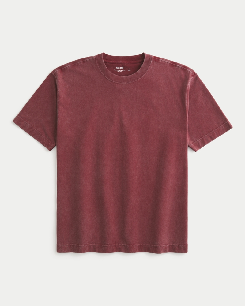 löst sittande grov t-shirt med rund halsringning och färgstänkeffekt