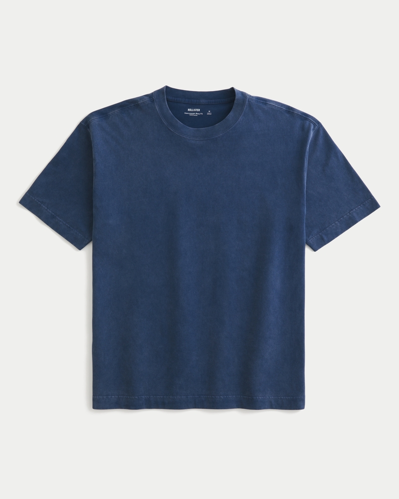löst sittande grov t-shirt med rund halsringning och färgstänkeffekt