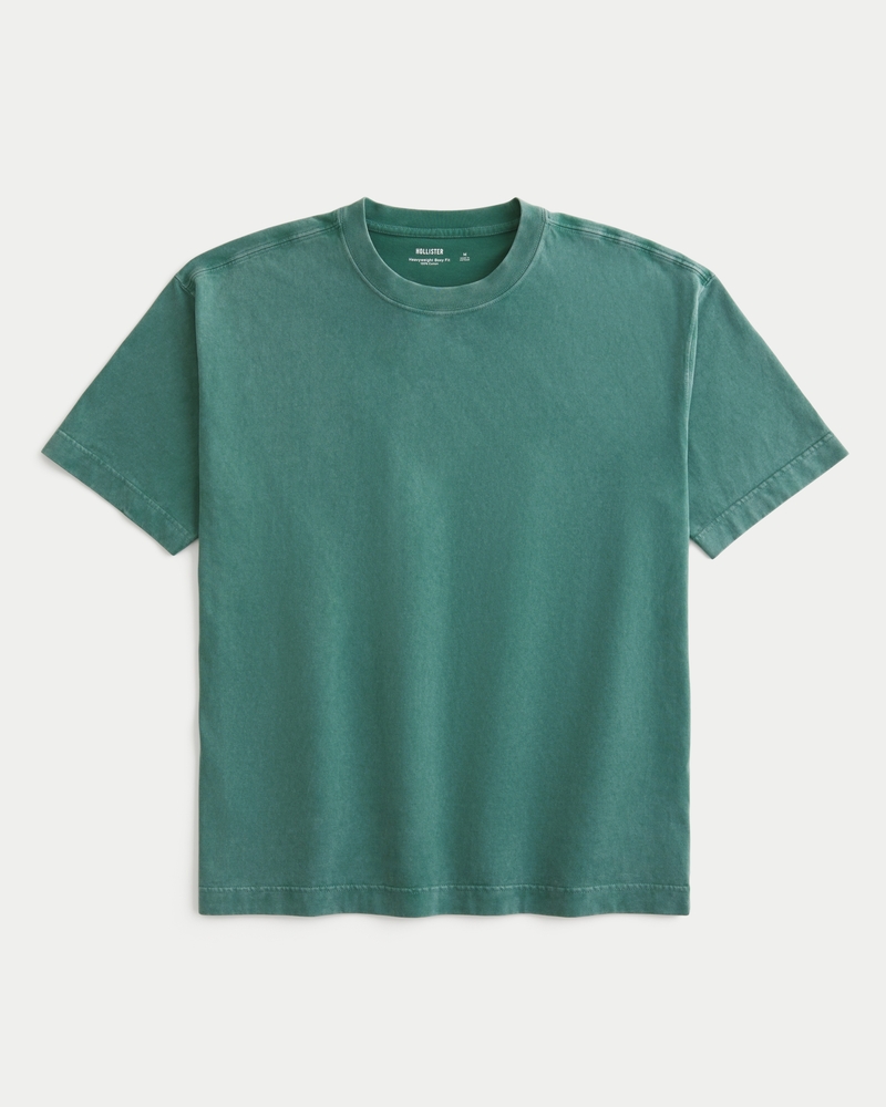löst sittande grov t-shirt med rund halsringning och färgstänkeffekt