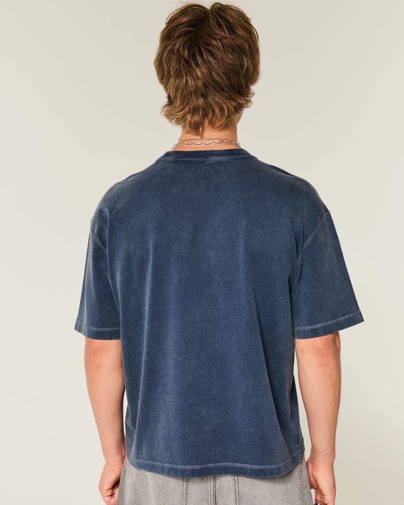 fyrkantig kort slitstark t-shirt med rund halsringning