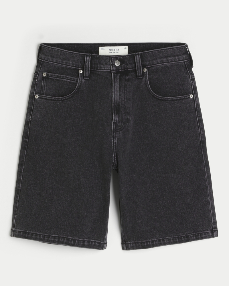tvättade svarta jeansshorts i väska-stil