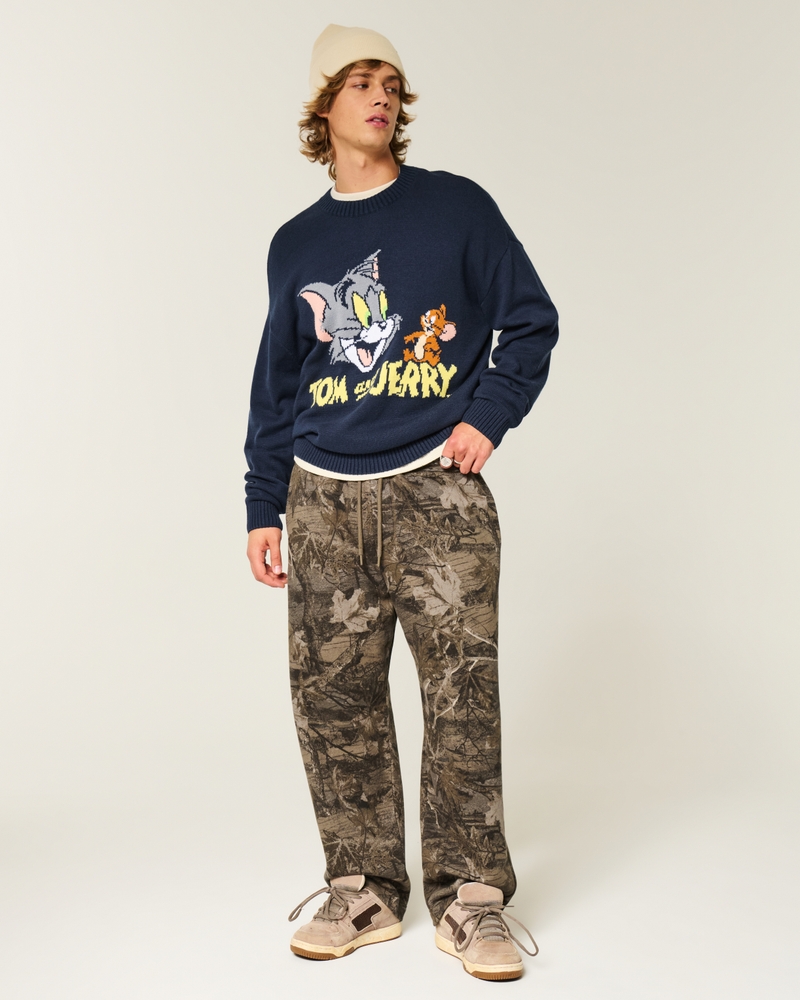 dodge challenger mönstrad tröja med fyrkantig halsringning
