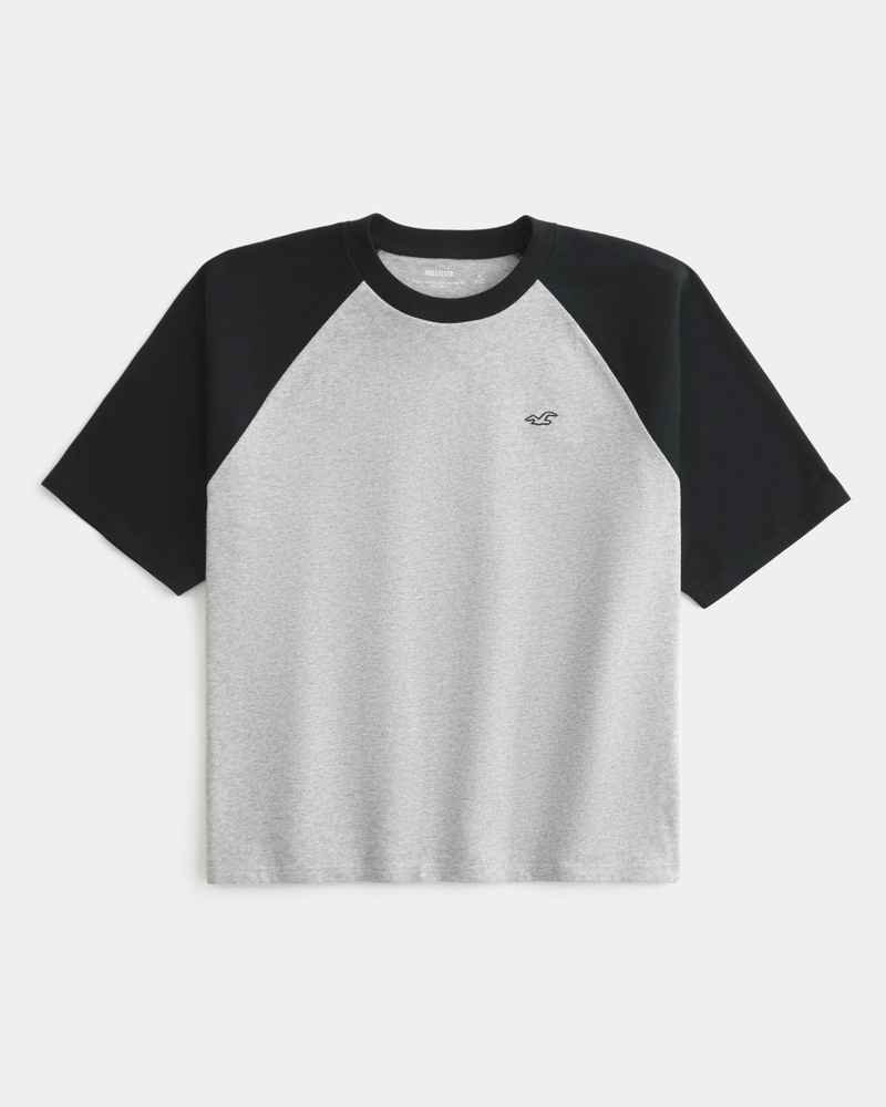 löst sittande beskuren kraftig ikonisk rundhalsad t-shirt