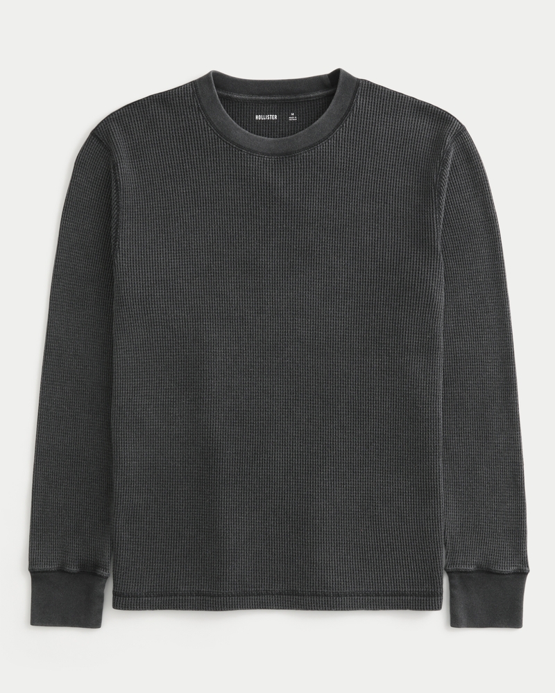 avslappnad långärmad kamouflage-t-shirt med rund hals
