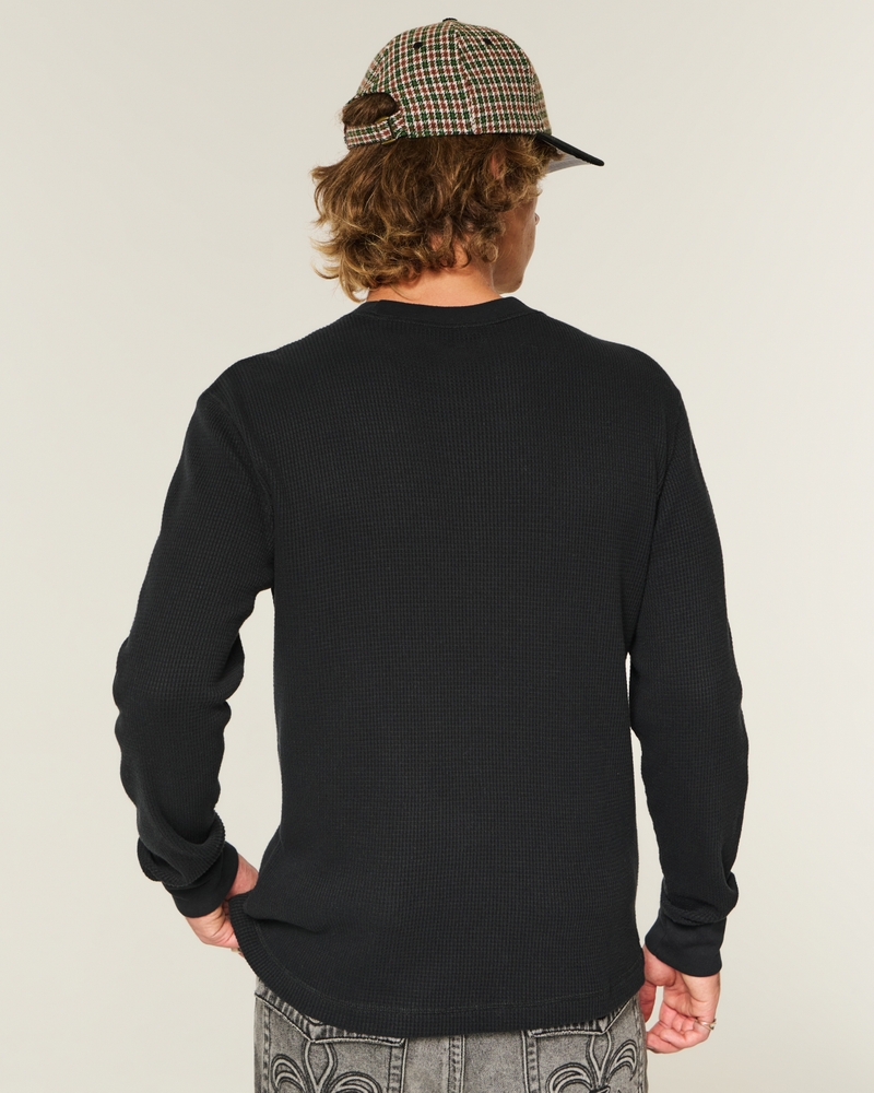 avslappnad långärmad kamouflage-t-shirt med rund hals