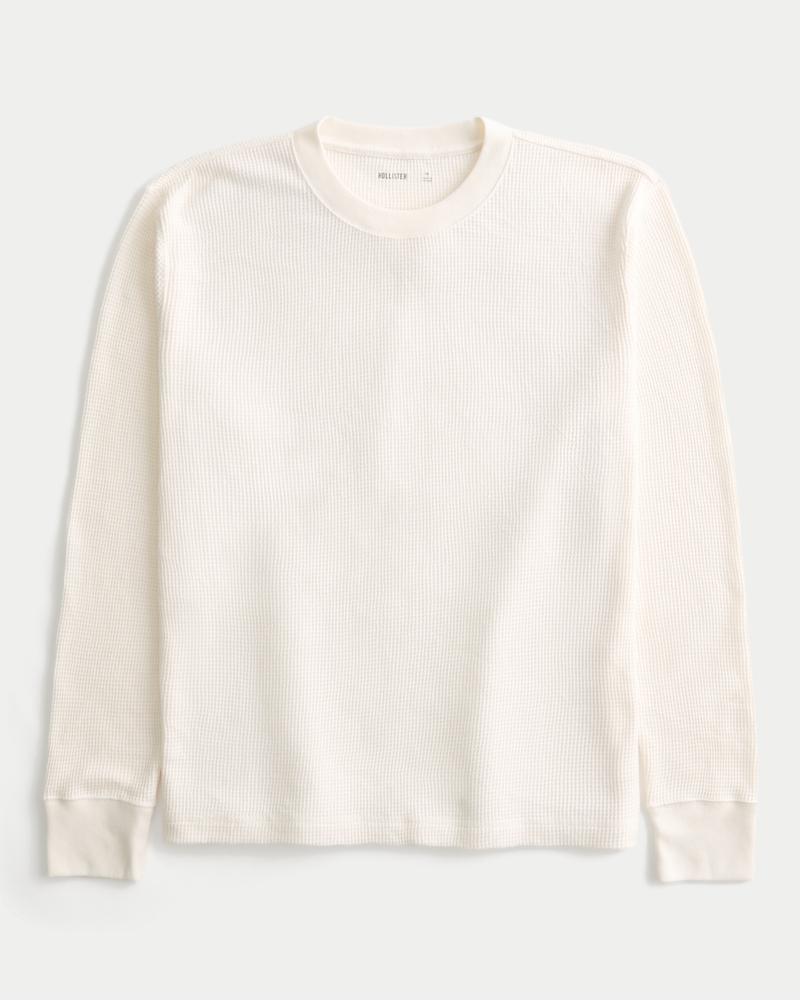 avslappnad långärmad kamouflage-t-shirt med rund hals