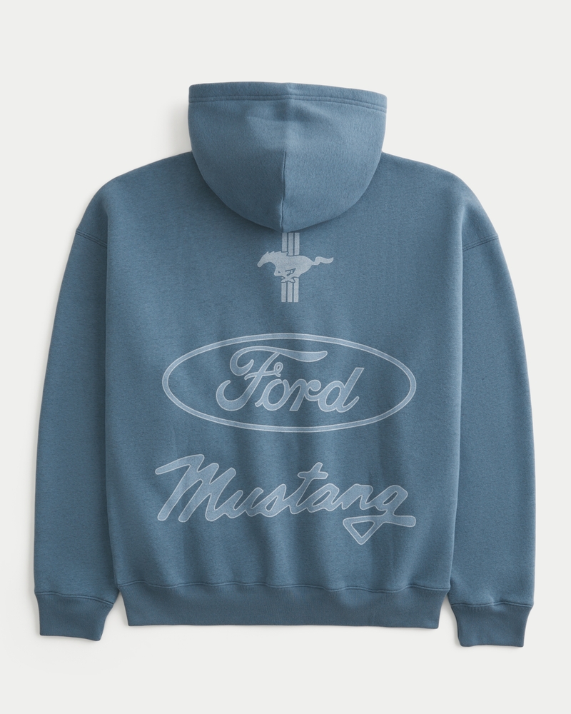 fyrkantig passform med ford mustang-mönster och dragkedja