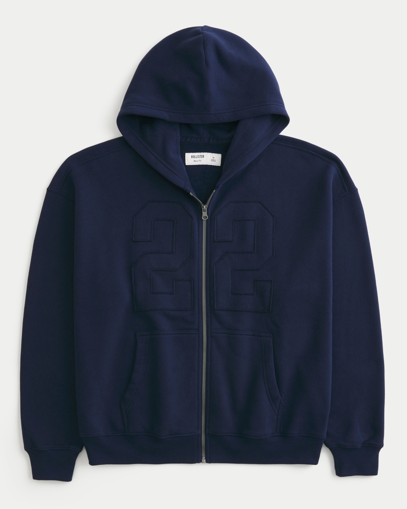 forest hills athletics mönster hoodie med fyrkantig passform och dragkedja