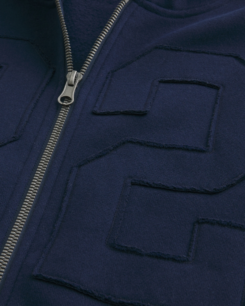 forest hills athletics mönster hoodie med fyrkantig passform och dragkedja