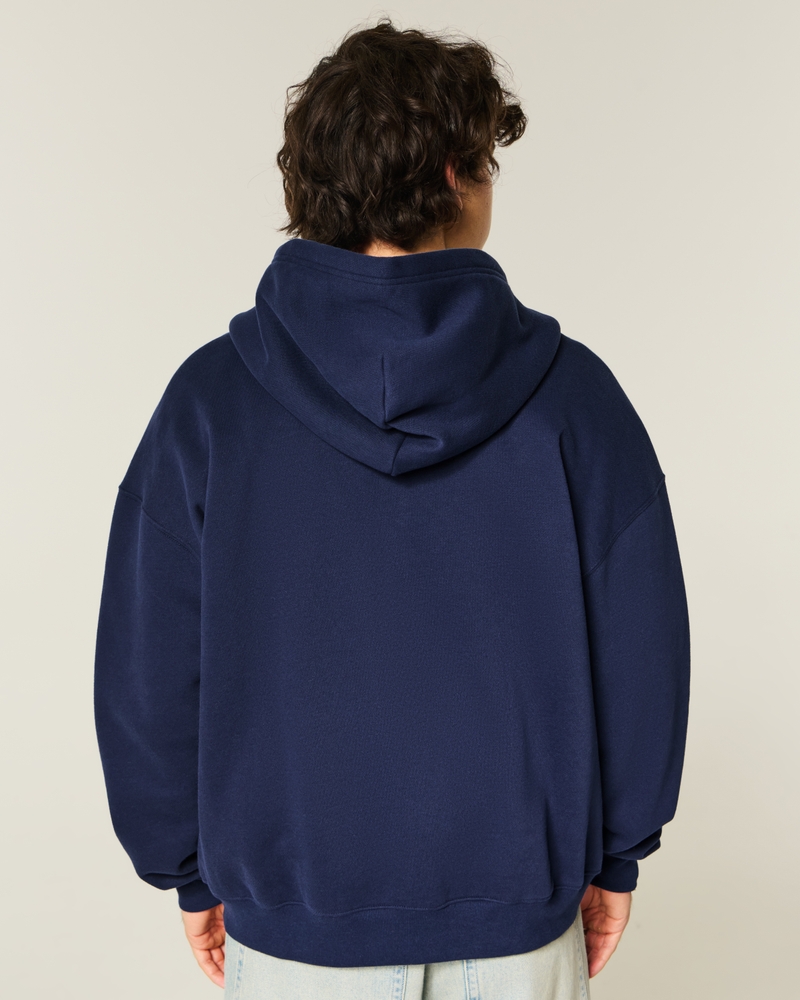 forest hills athletics mönster hoodie med fyrkantig passform och dragkedja